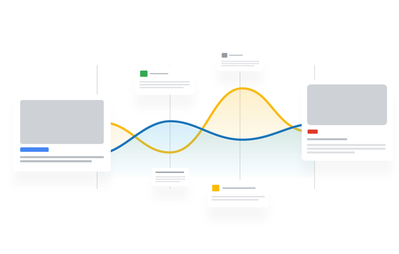 illustration of webpages on a graph